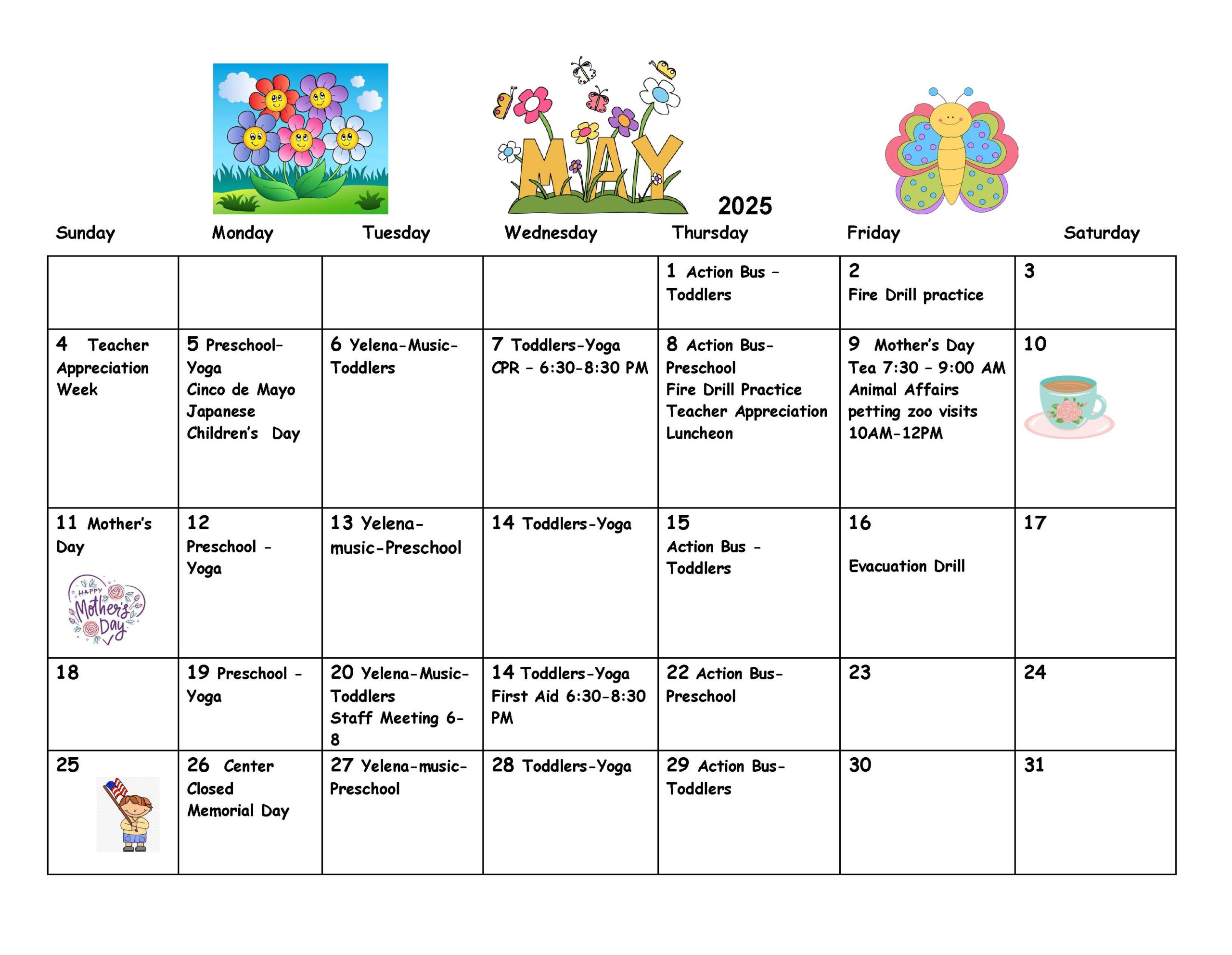 Adventures May 2025 Calendar